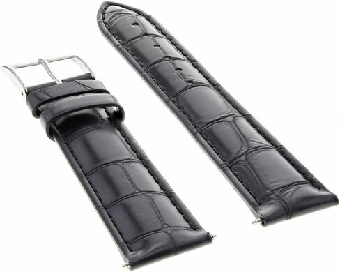 Ewatchparts 18mm Leather Watch Band Strap Compatible With Rolex Cellini Watch Black in Saudi Arabia