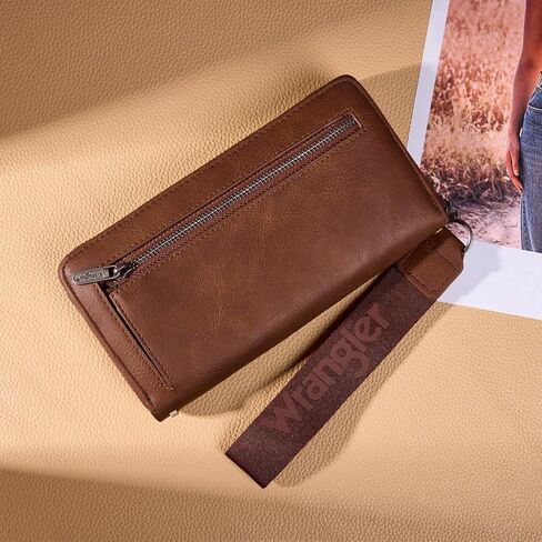Montana West Wrangler Wristlet Wallets for Women Clutch Purse Retro Western Style Card Holder with RFID WG449-W130CF in Kuwait