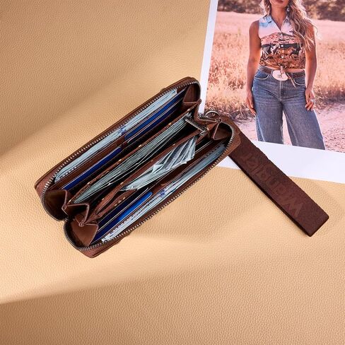 Montana West Wrangler Wristlet Wallets for Women Clutch Purse Retro Western Style Card Holder with RFID WG449-W130CF in Kuwait