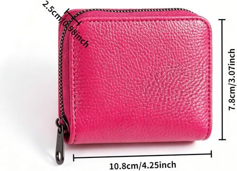 Women's Card & Id Cases, Credit Card Wallet,Zipper Secure ID Credit Card Case Organizer (Rose Red) in Kuwait
