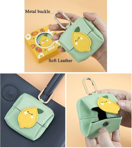 Cute Bread Coin Purse Keychain Mini Bag Charm Leather Fruit Wallet Backpack Pendant Small Earphone Case Money Pouch for Women in Saudi Arabia