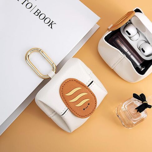Cute Bread Coin Purse Keychain Mini Bag Charm Leather Fruit Wallet Backpack Pendant Small Earphone Case Money Pouch for Women in Saudi Arabia