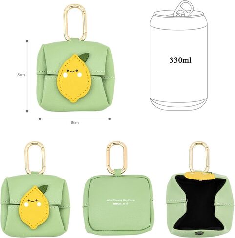 Cute Bread Coin Purse Keychain Mini Bag Charm Leather Fruit Wallet Backpack Pendant Small Earphone Case Money Pouch for Women in Saudi Arabia