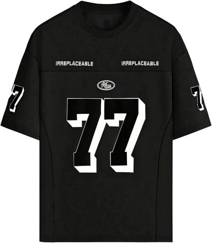 GORGLITTER Men's Graphic Jersey Oversized Shirts Short Sleeve Crew Neck Loose Sports T-Shirt Summer Going Out Top Streetwear in Kuwait