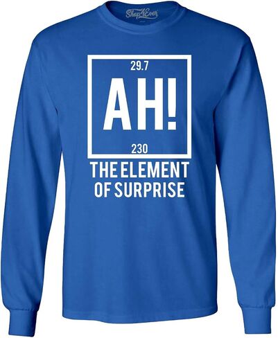 Ah The Element of Surprise Chemistry Science Geek Humor Long Sleeve Shirt in Kuwait