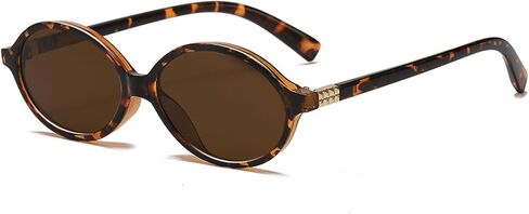 Retro Oval Sunglasses for Women Men Trendy Round Tortoise Sun Glasses 90s Vintage Shades in Saudi Arabia