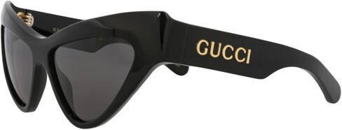 Gucci Women's Cat Eye Sunglasses, Recycled Acetate Frame, Gray Lenses, Designer Eyewear, Luxury Fashion Sunglasses, UV Protective Lenses, 57mm in Kuwait