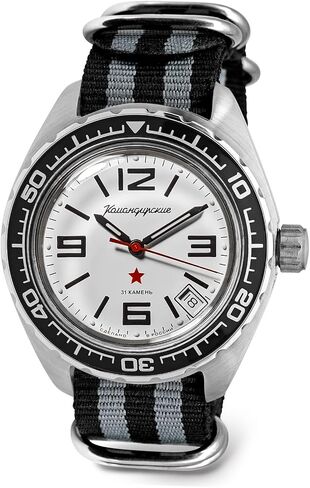 VOSTOK | Komandirskie 02K Automatic Self-Winding Russian Military Diver Wrist Watch | WR 200 m | Fashion | Business | Casual Men's Watches | Model 020716 in Kuwait