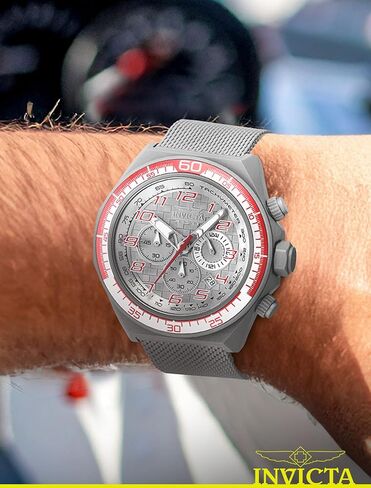 Invicta Racing Men 50.00mm Stainless Steel + Aluminum Red + Silver + Titanium Grey dial VD53 in Kuwait