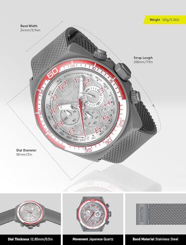 Invicta Racing Men 50.00mm Stainless Steel + Aluminum Red + Silver + Titanium Grey dial VD53 in Kuwait