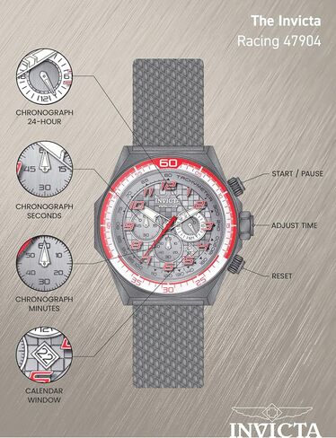 Invicta Racing Men 50.00mm Stainless Steel + Aluminum Red + Silver + Titanium Grey dial VD53 in Kuwait