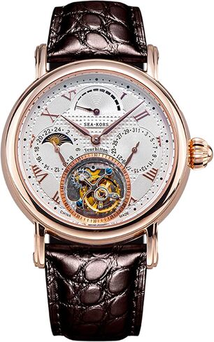 Sugess Seakors SE8007GW Tourbillon Master Bluesteel Seagull ST8007 مؤشر احتياطي الطاقة الميكانيكية للرجال ساعة معصم فاخرة in Kuwait