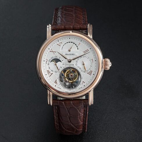 Sugess Seakors SE8007GW Tourbillon Master Bluesteel Seagull ST8007 مؤشر احتياطي الطاقة الميكانيكية للرجال ساعة معصم فاخرة in Kuwait