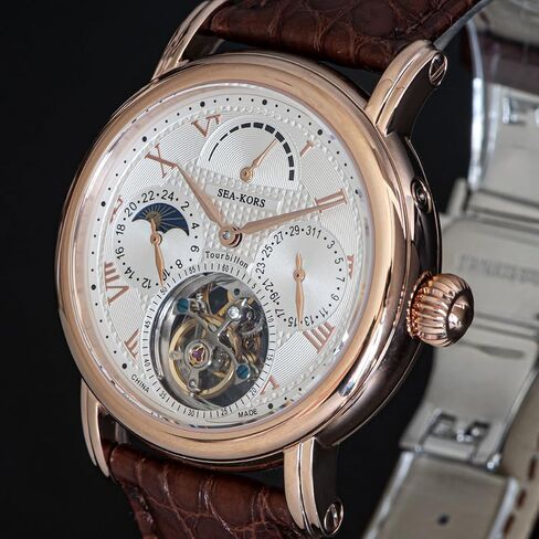 Sugess Seakors SE8007GW Tourbillon Master Bluesteel Seagull ST8007 مؤشر احتياطي الطاقة الميكانيكية للرجال ساعة معصم فاخرة in Kuwait