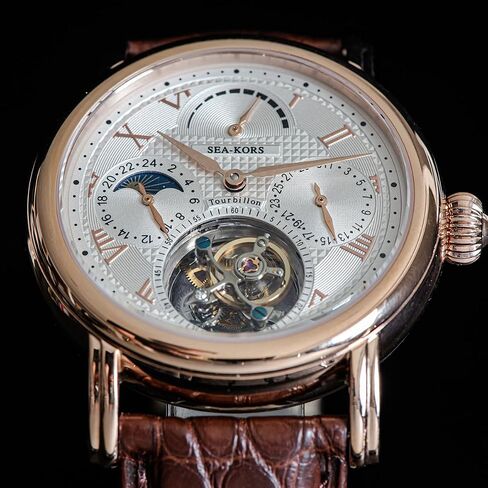 Sugess Seakors SE8007GW Tourbillon Master Bluesteel Seagull ST8007 مؤشر احتياطي الطاقة الميكانيكية للرجال ساعة معصم فاخرة in Kuwait