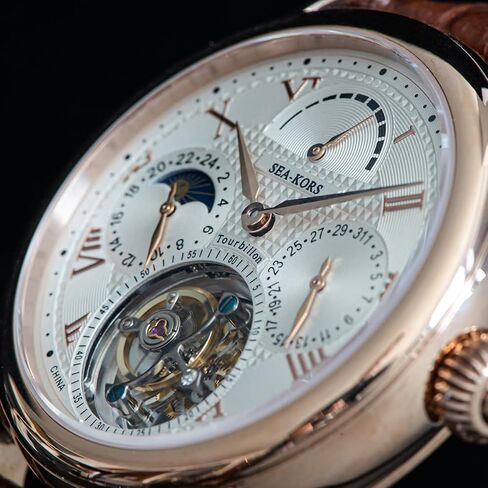 Sugess Seakors SE8007GW Tourbillon Master Bluesteel Seagull ST8007 مؤشر احتياطي الطاقة الميكانيكية للرجال ساعة معصم فاخرة in Kuwait