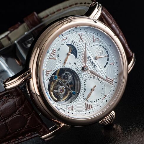 Sugess Seakors SE8007GW Tourbillon Master Bluesteel Seagull ST8007 مؤشر احتياطي الطاقة الميكانيكية للرجال ساعة معصم فاخرة in Kuwait