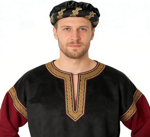 Medieval Padded Bonnet Hat Adult Renaissance Costume Cap Bourrelet Headpiece for Ren Faire LARP Cosplay in Kuwait