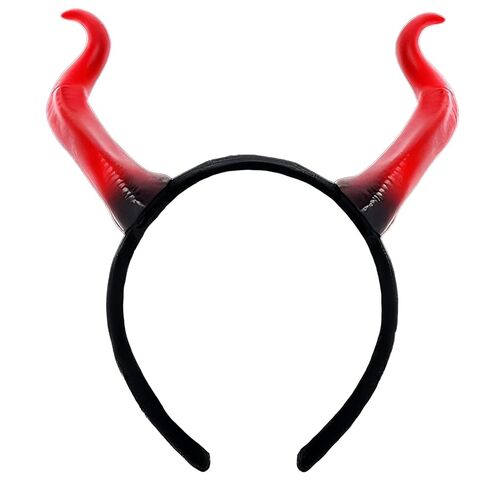 Black Devil Horns Headband Demon Headpiece for Women Halloween Cosplay Costume, Evil Horn Headdress Gothic Sheep Ox Horn Headwear Hair Hoop for Halloween Party Carnival Dress up Hair Accessories in Saudi Arabia