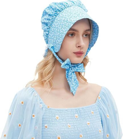Vintage Costume Hat, Colonial Bonnet Cap with Flower Pattern in Saudi Arabia