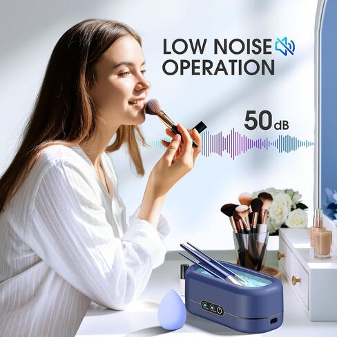 AI Ultrasonic Jewelry Cleaner,50KHz Professional Ultrasonic Cleaner Machine with 304 Stainless Steel for Jewelry, Dentures, Eyeglasses, Rings,Coin, Watch Strap, Hygiene Items (Blue) in Kuwait