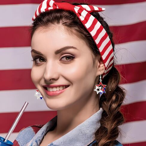 4th of July Earrings Patriotic Earrings for Women Girls Red White Blue Patriotic Star Earring 250th Anniversary Independence Day Gifts in Saudi Arabia