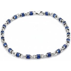 Men Sapphire Gemstone Handmade Link Chain Bracelet in Saudi Arabia
