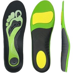 Plantar Fasciitis Insoles Men Women,Arch Support Inserts,Pain Relief Orthotics for Flat Feet,High Arch Work Boot Shoe Insoles for Running Sport Comfort (Green, (Men 9-10.5 / Women 10-11.5)) in Saudi Arabia