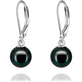 S925 Sterling Silver Pearl Leverback Earrings Dangle Drop Earring for Sensitive Ears Hypoallergenic Jewelry in Saudi Arabia