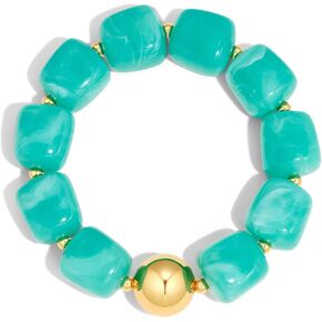 Chunky Beaded Bracelet for Women Trendy Statement Big Lake Blue Resin Bead Stretch Bracelets Summer Beach Beachy Boho Jewelry Charm Cute Gifts Stuff for Women in Saudi Arabia