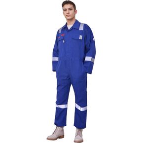 Flame Resistant FR Hi Vis Coveralls for Men NFPA 2112 Complied 7oz Overall for Men Reflective Tape 6 Pockets Coverall in Saudi Arabia