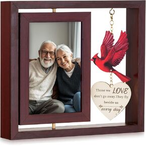 Sympathy Gifts for Loss of Loved One: Double 4x6 Photos, Cardinal Memorial Picture Frame for Mother, Remembrance Gift in Loving Memory with Touching Text in Saudi Arabia