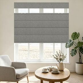 Boolegon Top Down Bottom Up Blackout Roman Shades, Cordless Blackout Window Shades with UV Protection,Easy Install for Indoor Windows, French Doors, Kitchen Windows,Custom Size,Blackout-Light Gray in Saudi Arabia