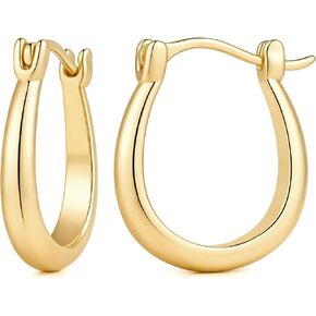 14K Gold Hoop Earrings for Women 14K Gold Earrings for Women Gold Hoop Earring for Womens Hoops Balance of Simplicity and Shine Hoops Earring for Womens 16/25/30/35mm in Kuwait