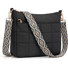 LOTAZAVA Quilted Crossbody Bag for Women, Lightweight Roomy Puffer Purse with Wide Strap Secure Closure,Fits iPad Travel Bag in Saudi Arabia