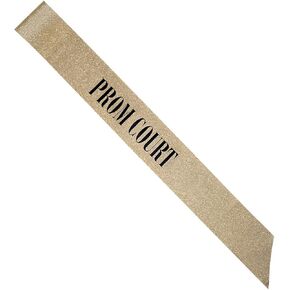Prom Court Black Satin Sash with Gold Foil, 3.75" x 62" Prom Royalty Sash for Prince Princess Coronation, Prom Night Accessories for High School Court & Formal Events in Kuwait