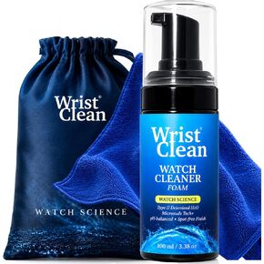 Basic Watch Cleaning Kit | Science Formulation for Safe & Gentle Cleaning | (1x) Watch Cleaner Foam 100ML, (1x) Drying Towel 11.5" x 11.5", (1x) Microfiber Pouch | USA Made (3 piece Set) | Rejuvenates Your Watch and Maintains Your Investment in Saudi Arabia
