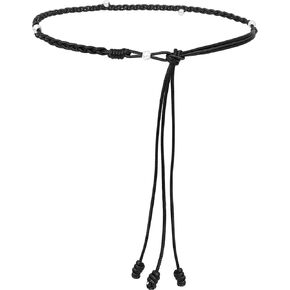 Women's PU Leather Thin Waist Belt Boho Knotted Skinny Belts for Dresses in Saudi Arabia