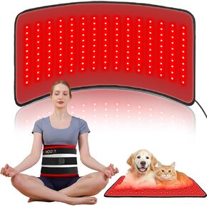 Red Light Therapy Mat for Body, 24" x 12" FSA Eligible HSA Red Light Therapy Pad for Back Pain, 660nm & 850nm Infrared Light Belt for Joint/Muscle, Medical-Grade TPU Light Wrap with Timer(Black) in Saudi Arabia
