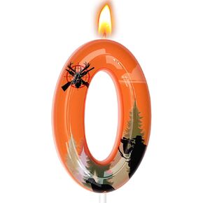 Hunting Birthday Candles, Hunting Birthday Party Decorations, Birthday Number Candles for Cake Topper and Party Supplies (Orange, Number 5) in Kuwait
