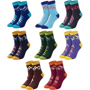 Hercicy 8 Pairs Hiking Socks for Men Women Ankle Mountain Cushion Crew Socks Moisture Wicking Breathable Birthday Holiday Father's Day for Outdoor Hiking Walking Camping Trekking Lover Gift in Kuwait