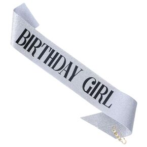 'Birthday Girl' Black Glitter Sash With Red Foil for Sweet 16, 18th, 21st, 30th, 40th, 50th or Any Other Bday Party in Saudi Arabia
