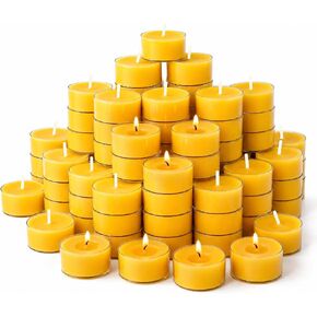 Crenovo 36 Pack Beeswax Tea Lights, 4-Hour Long Burning Tealight Candles, Ideal for Dinners Meditation Home Decor Tea Candles in Saudi Arabia