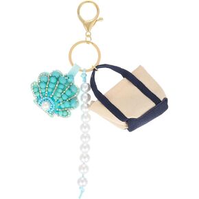 Summer Beach Keychain | Seashell Starfish Lobster Palm Tree Mini Woven Bag Charm | Vacation Travel Souvenir Gift in Saudi Arabia