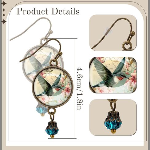 Hummingbird Gifts for Women,Hummingbird Dangle Earrings for Women,Vintage Bird Earrings, Mothers Day Christmas Birthday Gifts for Mom Grandma Sister Friends in Saudi Arabia
