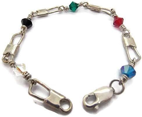 Twin's Jewelry Fishers of Men Acts Sterling Silver Bracelet Regular Link .Crystal Beads in Saudi Arabia