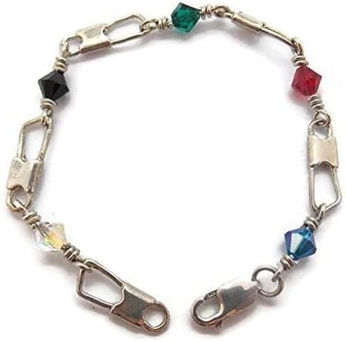 Twin's Jewelry Fishers of Men Acts Sterling Silver Bracelet Regular Link .Crystal Beads in Saudi Arabia