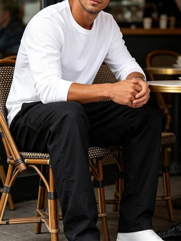 Mens Cargo Pants Relaxed Fit Straight Leg Casual Work Pants with Zipper Pockets Outdoor Hiking Trousers in Kuwait