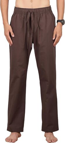 Men Pants 100% Cotton Casual with Drawstring Waist Straight Leg Comfort Fit Casual Trousers in Saudi Arabia