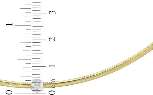 Floreo Italian .11cttw Diamond 14k Two-Tone Gold 2.2mm Omega Round Necklace, 17 Inch in Saudi Arabia